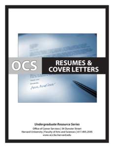 OCS  RESUMES & COVER LETTERS  Undergraduate Resource Series