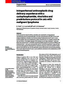 Chemotherapy regimens / Lymphoma / Animal virology / Lymphoma in animals / Lymphocytic leukemia / Feline leukemia virus / B-cell chronic lymphocytic leukemia / Feline immunodeficiency virus / COPP / Medicine / Veterinary medicine / Health