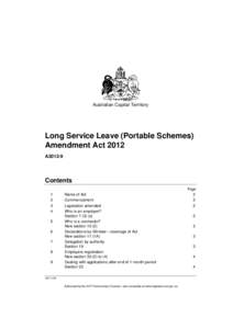 Long Service Leave (Portable Schemes) Amendment Act 2012