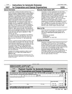 YEAR  CALIFORNIA FORM Instructions for Automatic Extension for Corporations and Exempt Organizations