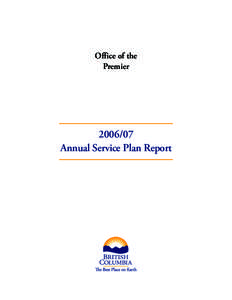 Office of the Premier[removed]Annual Service Plan Report