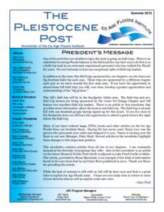 The Pleistocene Post Summer 2013