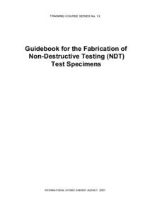 TRAINING COURSE SERIES No. 13  Guidebook for the Fabrication of Non-Destructive Testing (NDT) Test Specimens