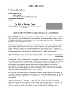 Microsoft Word - PressReleaseThomasPaine.doc