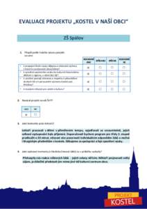 EVALUACE PROJEKTU „KOSTEL V NAŠÍ OBCI“ ZŠ Spálov 1. Přispěl podle Vašeho názoru projekt: (označte)  ROZHODNĚ