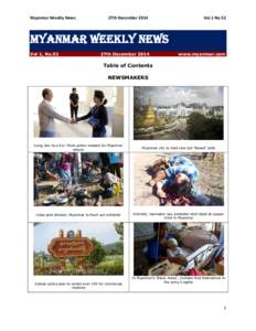 Myanmar Weekly News    4th January 2014                                                Vol.1 No.1