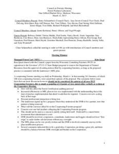 Wisconsin Council on Forestry Meeting Minutes (March 12, 2015)