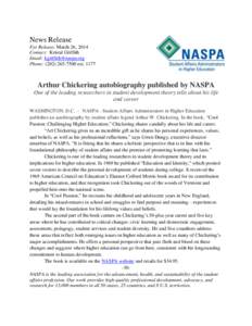 Student affairs / Personal development / Student development theories / Academia / Knowledge / National Association of Student Personnel Administrators / Education / Arthur W. Chickering / Year of birth missing