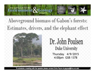 Abstract: Gabon is the second most forested country in the world, harboring a unique biodiversity and significant carbon stocks. With the growing role of Africa in the global economy, new development activities, includi