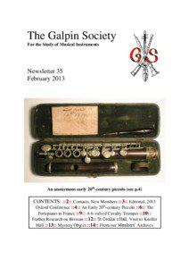The Galpin Society For the Study of Musical Instruments