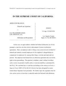Filed[removed]Reposted[removed]to augment listing of counsel who argued in Supreme Ct.; no change to opn. text)  IN THE SUPREME COURT OF CALIFORNIA ARSHAVIR ISKANIAN,