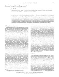 J. Phys. Chem. B 2005, 109, Resonant Nonequilibrium Temperatures† F. Ritort*