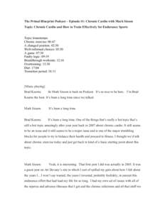 The Primal Blueprint Podcast – Episode #1: Chronic Cardio with Mark Sisson Topic: Chronic Cardio and How to Train Effectively for Endurance Sports Topic timestamps: Chronic exercise: 00:47 A changed position: 02:50 Wel
