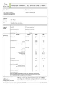 Technisches Datenblatt |24 V - 60 W/m2 oder 38 W/lfm Werkstoﬀproﬁl: Typische Einsatzgebiete:  ( PET / Carbon composite film