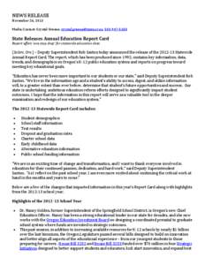 Education in the United States / Charter school / Education / Oregon Department of Education / Education reform