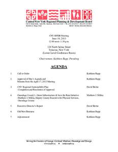 Central New York Regional Planning & Development Board  126 N. Salina Street, Suite 200, Syracuse, New York 13202 • Tel[removed] • Fax[removed]Kathleen A. Rapp, Chair David V. Bottar, Executive Director