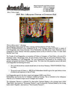 [removed]:35 PM[removed]Shri: Adhyayana Utsavam at Livermore Koil