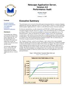 Netscape Application Server, Version 4.0 Performance Audit By Bruce Weiner (PDF version, 69 KB)