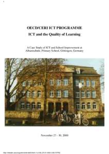 1  OECD/CERI ICT PROGRAMME ICT and the Quality of Learning  A Case Study of ICT and School Improvement at