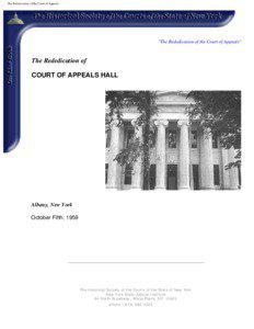 The Rededication of the Court of Appeals