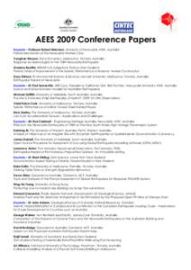 AEES 2009 Conference Papers Keynote – Professor Robert Melchers, University of Newcastle, NSW, Australia Failure Mechanism of the Newcastle Workers Club Vaughan Wesson, Dyno Dynamics, Melbourne, Victoria, Australia Res
