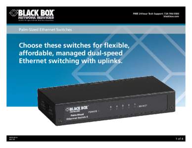 FrEE 24-hour tech support: [removed]blackbox.com © 2010. All rights reserved. Black Box Corporation. Palm-Sized Ethernet Switches