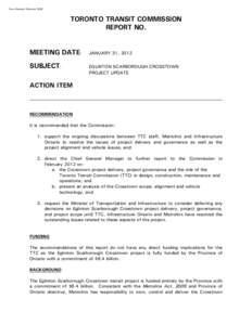 Form Revised: February[removed]TORONTO TRANSIT COMMISSION REPORT NO.  MEETING DATE: