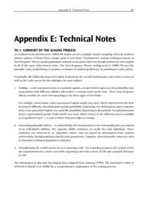 Appendix E: Technical Notes  89 Appendix E: Technical Notes TN.1: SUMMARY OF THE SCALING PROCESS