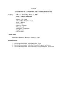 COMMITTEE ON UNIVERSITY AND FACULTY PERSONNEL