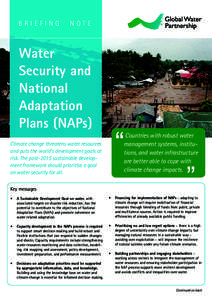 BRIEFING  NOTE Water Security and