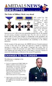 The Order of Military Merit: way ahead 2007 marked the 35th anniversary of the institution of the Order