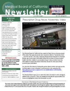 Medical Board of California  Newslet te r A Quarterly Publication