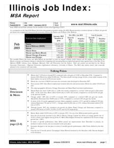 Illinois Job Index: MSA Report Release data Issue