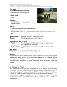 IEA Hydropower Implementing Agreement Annex VIII Hydropower Good Practices: Environmental Mitigation Measures and Benefits Case Study 11-03: Benefits due to Power Generation - Mahagnao Micro-hydro Demonstration Project, 