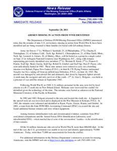 Aftermath of the Vietnam War / Defense Prisoner of War/Missing Personnel Office / War / Missing in action / POW/MIA flag / Robert Tills / Military / Joint POW/MIA Accounting Command / Oahu