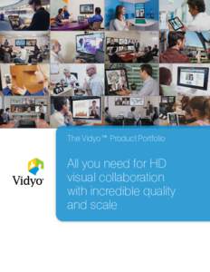 The Vidyo™ Product Portfolio  All you need for HD visual collaboration with incredible quality and scale