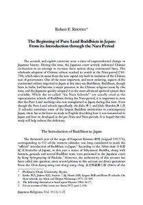 Robert F. RHODES * The Beginning of Pure Land Buddhism in Japan: From its Introduction through the Nara Period