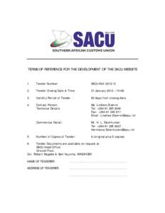 Microsoft Word - TORs for the Development of a SACU Website.doc