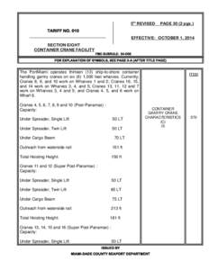 5th REVISED  PAGE[removed]pgs.) TARIFF NO. 010 EFFECTIVE: OCTOBER 1, 2014