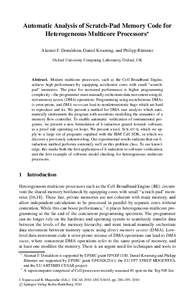 LNCSAutomatic Analysis of Scratch-Pad Memory Code for Heterogeneous Multicore Processors