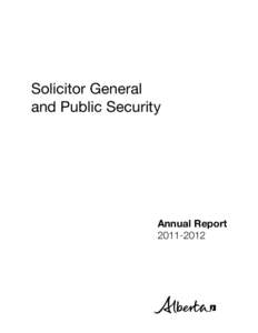 Solicitor General and Public Security Annual Report[removed]