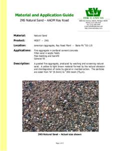 Material and Application Guide 2NS Natural Sand – AAOM Ray Road 8800 Dix Avenue, Detroit, MichiganPhoneLEVY Fax