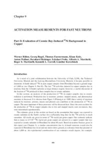 Chapter 9  ACTIVATION MEASUREMENTS FOR FAST NEUTRONS Part D. Evaluation of Cosmic-Ray-Induced 63Ni Background in Copper