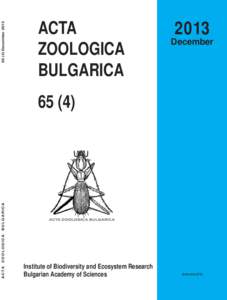 [removed]December[removed]Acta zoologica bulgarica