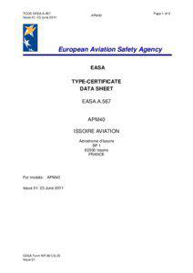 APM 40 TCDS EASA.A.567 Issue 1