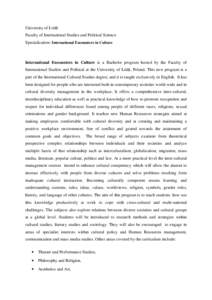 Cross-cultural studies / Interdisciplinary fields / Social philosophy / Anthropology / Culture / Sociology of culture / Cross-cultural communication / Cultural competence / Grade / Education / Cultural studies / Knowledge