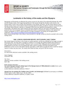 landmarks in the history of the media and the Olympics