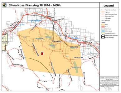 China Nose Fire - Aug[removed]1400h  Forest Service Road Highway  N 1/2 N 1/2