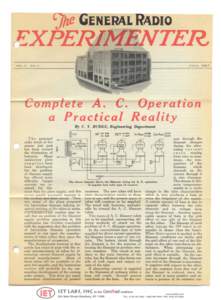 Compete A.C. Operation A Practical Reality - GenRad Experimenter July 1927