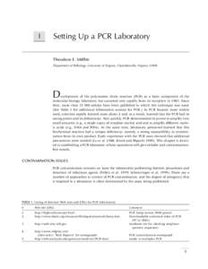 1  Setting Up a PCR Laboratory Theodore E. Mifflin Department of Pathology, University of Virginia, Charlottesville, Virginia 22908